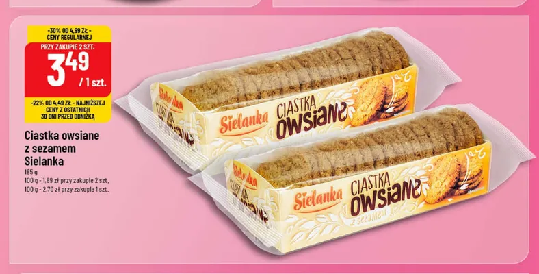 Ciastka owsiane Sielanka promocja w POLOmarket