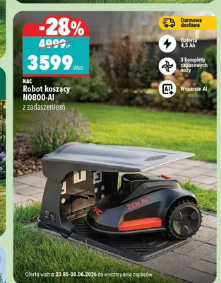 Robot koszący NAC N0800-AI z zadaszeniem promocja w Biedronka Home