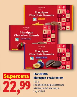 Marcepan z nadzieniem pomarańczowym Favorina promocja w Lidl