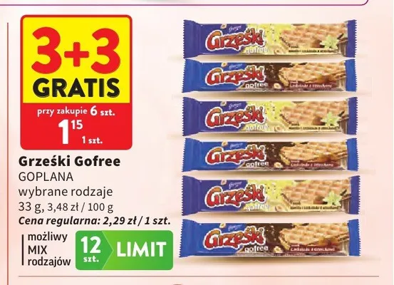 Wafel Grześki Gofree orzechowy promocja w Intermarche