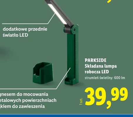 Składana lampa robocza LED promocja w Lidl