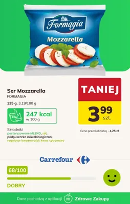 Ser Mozzarella promocja w Carrefour