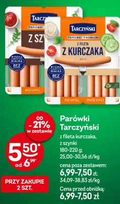 Parówki Tarczyński z szynki promocja w Żabka