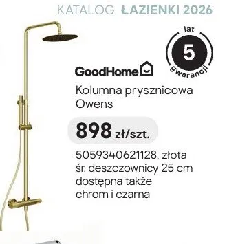 Kolumna prysznicowa GoodHome Owens złota promocja w Castorama