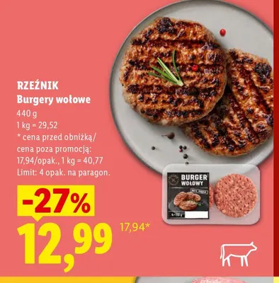 Burgery wołowe Rzeźnik promocja w Lidl