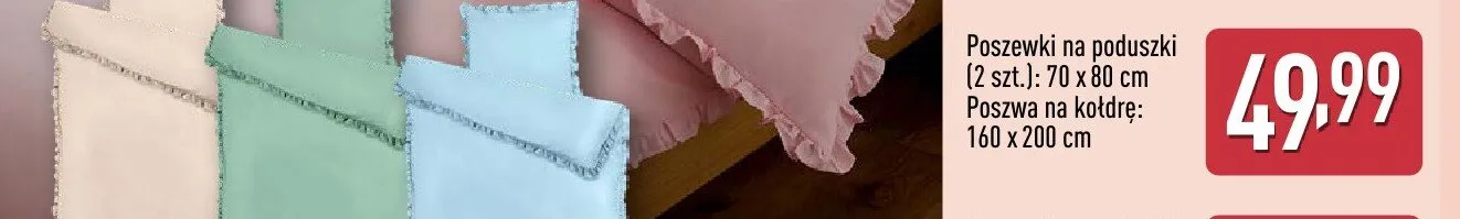 Pościel z satyny poliestrowej (2 szt.) 70 x 80 cm, 160 x 200 cm promocja w Aldi