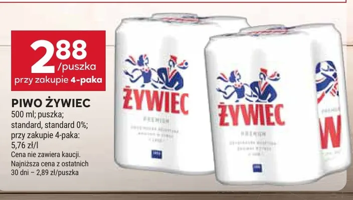 Piwo Żywiec Premium 4-pak 500 ml promocja w Stokrotka