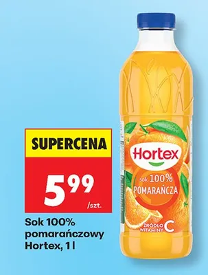 Sok 100% pomarańczowy Hortex promocja w Biedronka