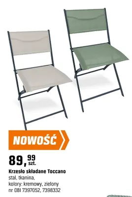 Krzesło składane Toccano promocja w OBI