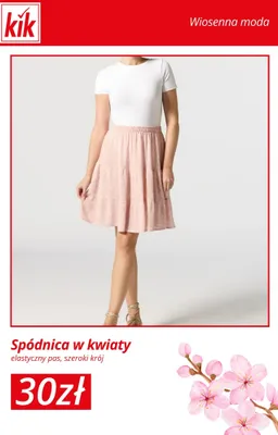 Spódnica w kwiaty elastyczny pas, szeroki krój promocja w KiK