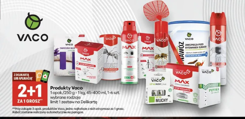 Produkty owadobójcze Vaco promocja w Delikatesy Centrum