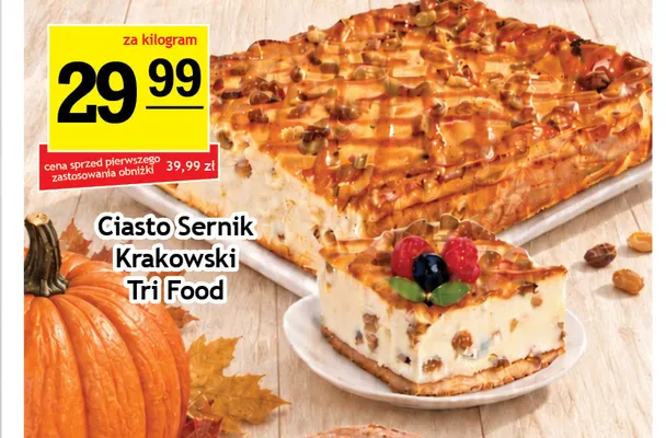 Ciasto sernik krakowski Tri Food promocja w Gram Market