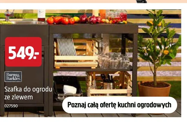 Szafka do ogrodu ze zlewem Burns & Barkles promocja w Jula