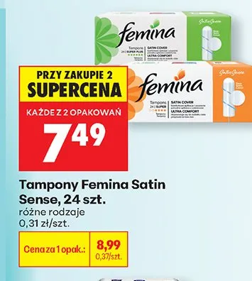 Tampony Femina Satin Sense promocja w Biedronka