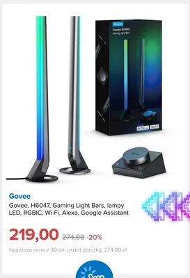 Lampy LED Govee H6047 Gaming Light Bars Rgbic promocja w Smyk