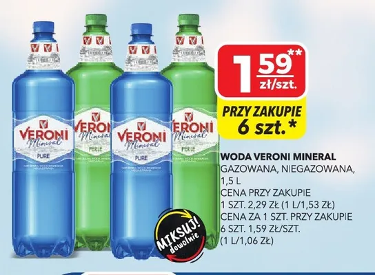 Woda VERONI MINERAL niegazowana promocja w Top Market