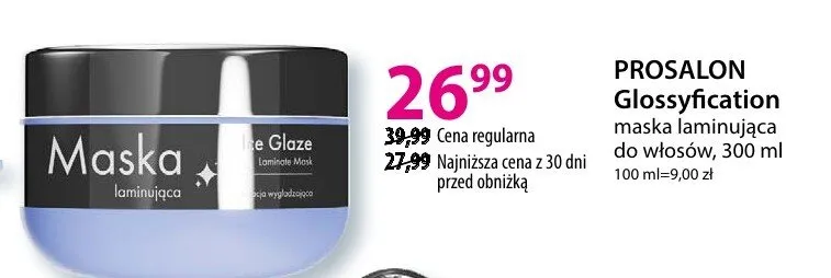 Maska laminująca do włosów promocja w Hebe