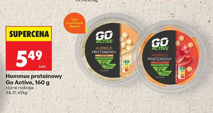 Hummus proteinowy Go Active paprykowy promocja w Biedronka