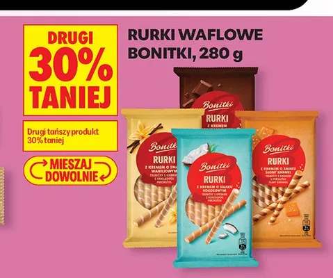 Rurki waflowe Bonitki promocja w Biedronka