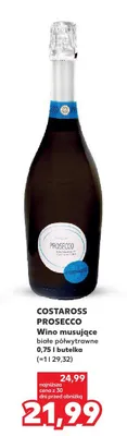Wino musujące białe półwytrawne Costaross Prosecco promocja w Kaufland