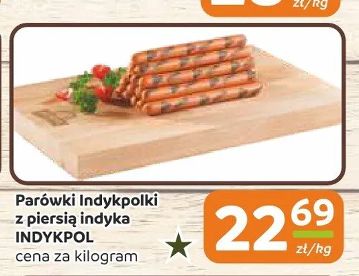 Parówki Indykpolki z piersią indyka Indykpol promocja w Społem Częstochowa