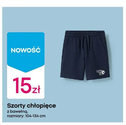Szorty chłopięce z bawełną promocja w Pepco