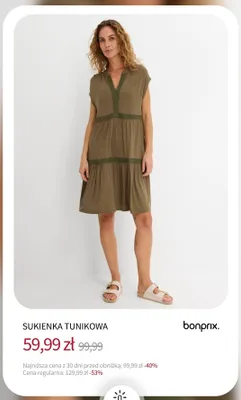 Sukienka tunikowa bonprix. promocja w bonprix