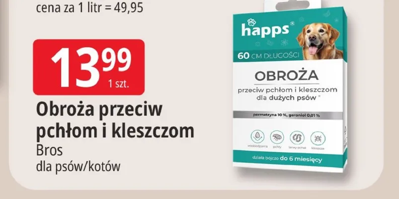 Obroża przeciw pchłom i kleszczom Happs promocja w Leclerc
