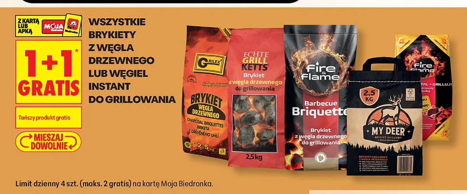 Brykiet z węgla drzewnego Grilex promocja w Biedronka