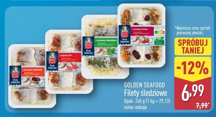 Filety śledziowe różne rodzaje promocja w Aldi
