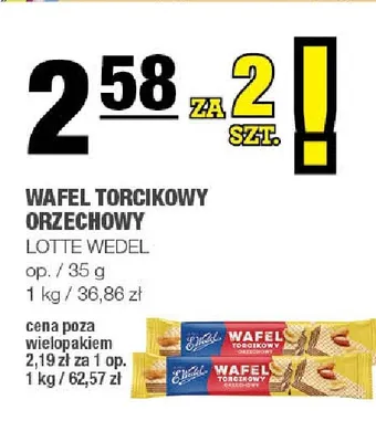 Wafel torcikowy orzechowy Lotte Wedel promocja w SPAR