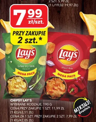 Chipsy green onion mega pack promocja w Top Market