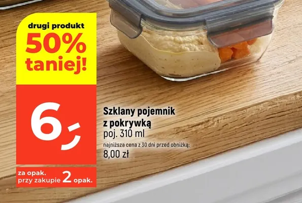 Szklany pojemnik z pokrywką 310 ml promocja w Dealz