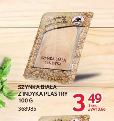 Szynka biała z indyka plastry ZMB Białystok promocja w Selgros