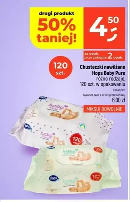 Chusteczki nawilżane Hops Baby Pure fragrance free promocja w Dealz