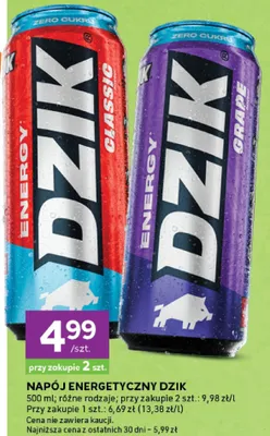 Napój energetyczny różne rodzaje promocja w Stokrotka