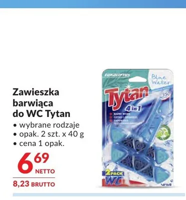 Zawieszka barwiąca do WC Tytan 2-pak 40 g promocja w Makro