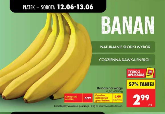 Banan na wagę promocja w Biedronka