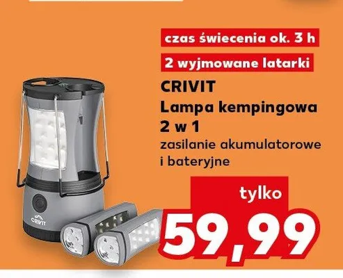 Lampa kempingowa 2 w 1 CRIVIT promocja w Kaufland