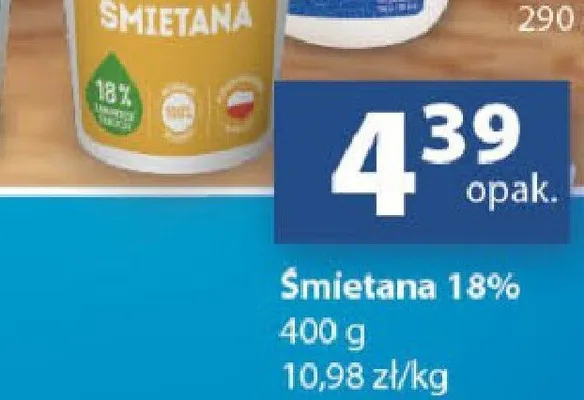 Śmietana Kanka 18% promocja w Delikatesy Centrum