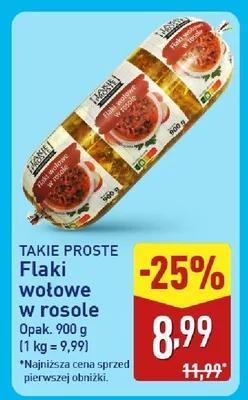 Flaki wołowe w rosole promocja w Aldi