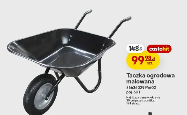 Taczka ogrodowa malowana promocja w Castorama