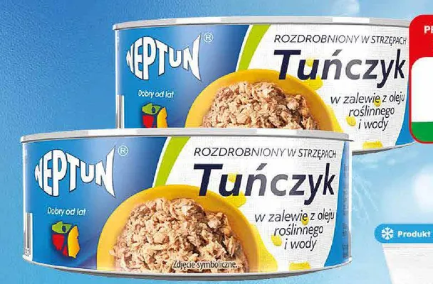 Tuńczyk rozdrobniony w oleju Neptun promocja w Dino