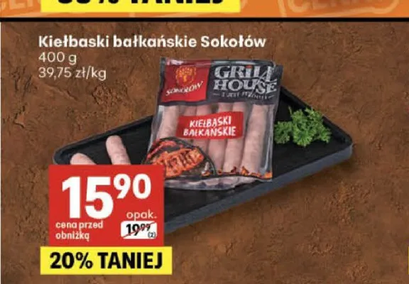 Kiełbaski bałkańskie Sokołów promocja w Delikatesy Centrum