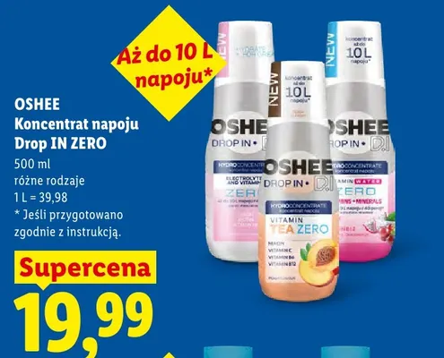 Koncentrat napoju Oshee Drop IN Vitamin Tea Zero Peach promocja w Lidl