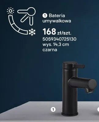 Bateria umywalkowa GoodHome Maza czarna promocja w Castorama