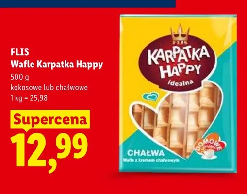 Wafle Karpatka Happy chałwowe Flis promocja w Lidl