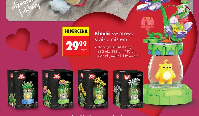 Klocki kwiatowy słoik z misiem promocja w Biedronka