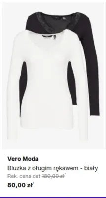 Bluzka z długim rękawem Vero Moda biały promocja w Lounge by Zalando