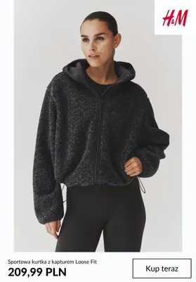 Sportowa kurtka z kapturem Loose Fit H & M promocja w H&M